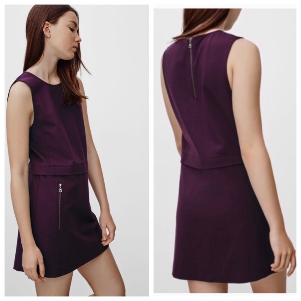 Aritzia Talula Maroon Zippered Dress with Pockets